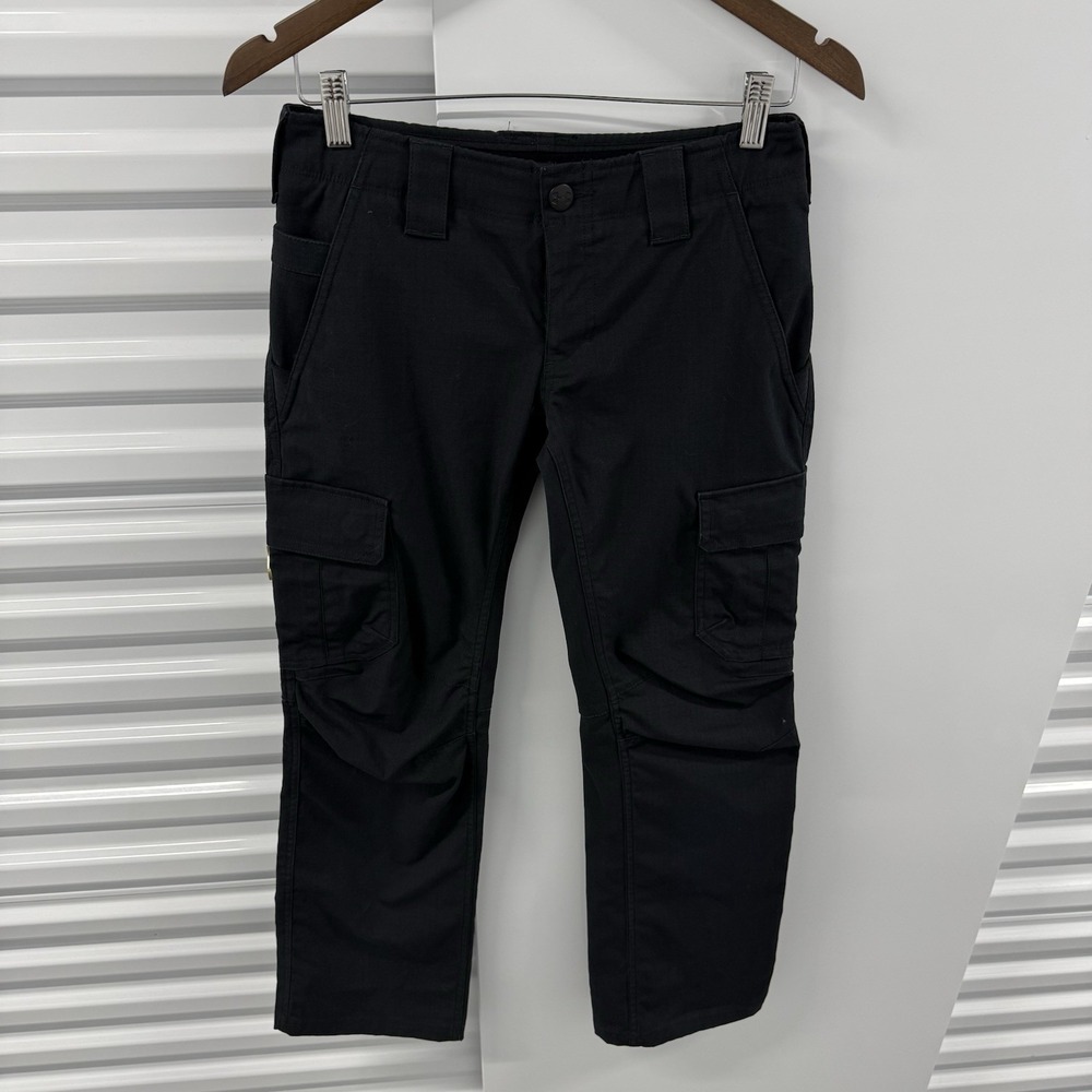 Under Armour Storm Womens Size 2 Black Tactical Cargo Pants Loose Ripstop